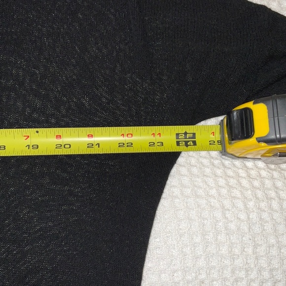 Autumn Cashmere lightweight (Viscose/Linen blend) semi sheer black Vneck sweater - Picture 8 of 8